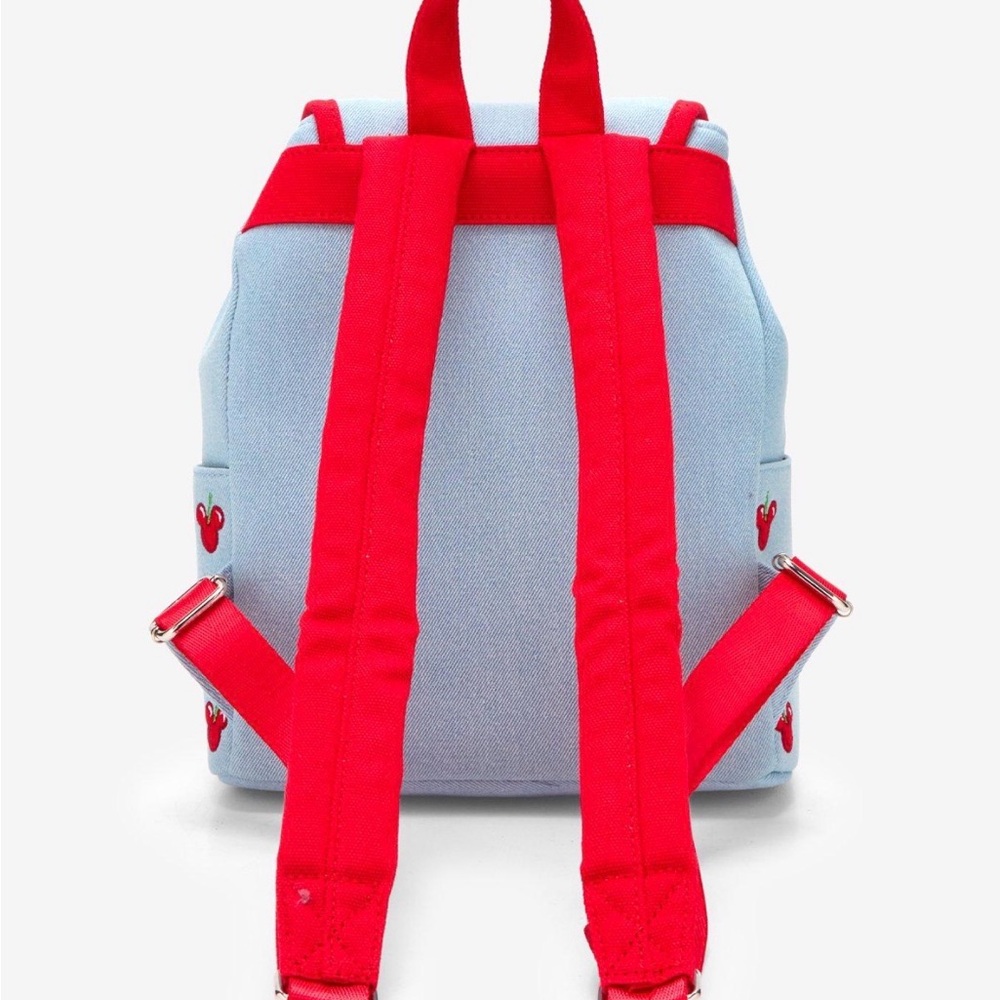 New Loungefly Disney Cherries Denim Backpack. - Picture 3 of 5